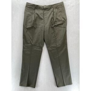 Vintage Smokey Joe's Chino‎ Khaki Pants Mens 46x34 Green Pleated Casual Y2K